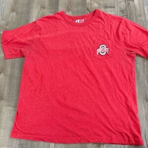 Ohio State University Shirt Russell Athletics XL 46-48 Red Pocket Short Sleeve